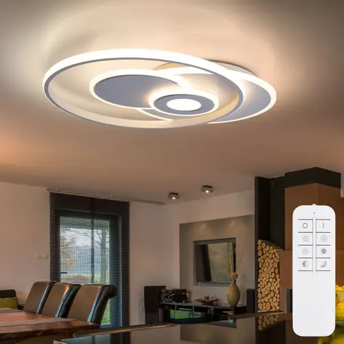 LED Deckenlampe Esszimmerlampe Wohnzimmerleuchte, dimmbar Fernbedienung, Memory Nachtlicht, 50W 3600lm warmweiß-kaltweiß 3000-6000K, L 54 cm LED Deckenlampe Esszimmerlampe Wohnzimmerleuchte, dimmbar Fernbedienung, Memory Nachtlicht, 50W 3600lm warmweiß-kaltweiß 3000-6000K, L 54 cm