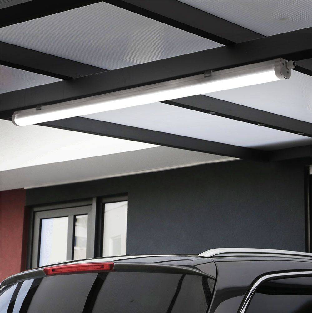 LED Deckenleuchte Feuchtraum Feuchtraumwannenleuchte LED Garagenlampe LED Röhre, Reihenschaltung, strahlwassergeschützt, 1x LED 36W 4320lm neutralwe