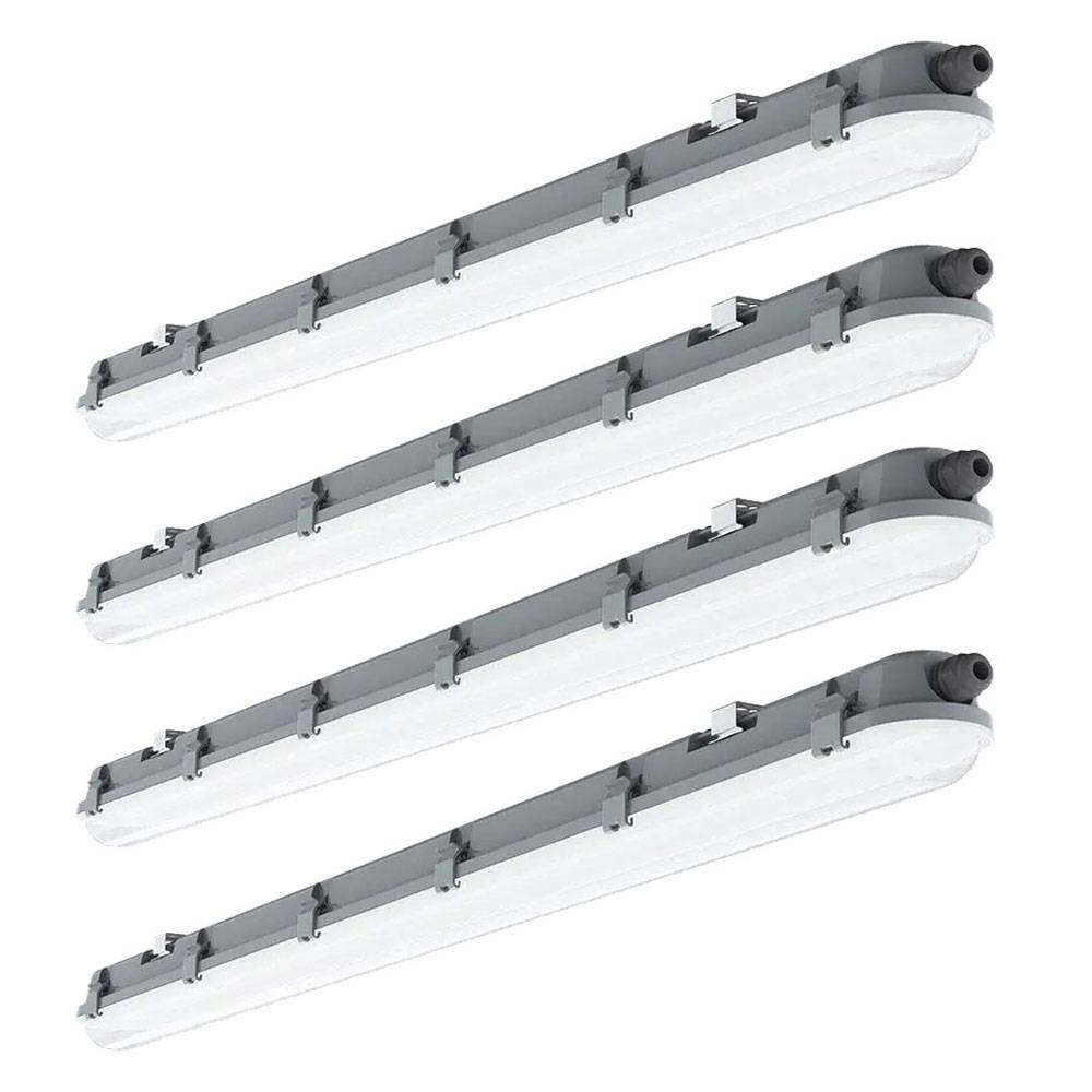 LED Feuchtraumleuchte 60cm kaltweiß LED Werkstatt Deckenleuchte, Reihenschaltung bis 20 Stück, Röhre IP65, 18W 2160 lm 6400K, LxBxH 60x7,8x7,2 cm