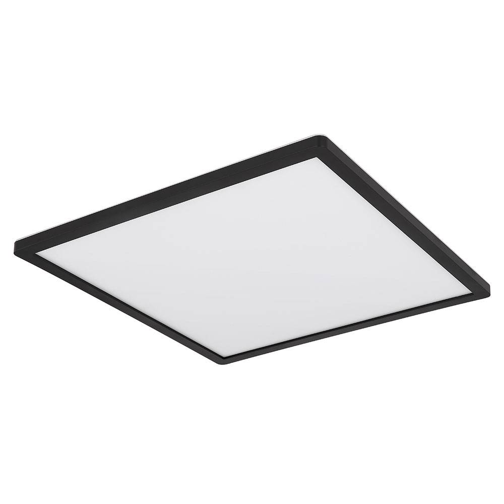 Badezimmer Lampe LED Deckenleuchte Deckenlampe IP44 LED Panel, dimmbar 3 Stufen über Wandschalter, Backlight, schwarz, 24W 2300Lm warmweiß, LxH 42x2