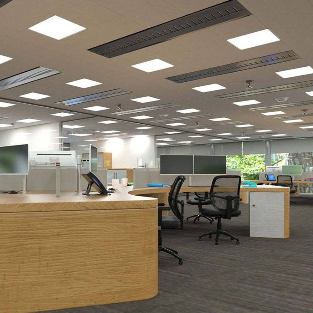 Deckenlampe Einbaupanel modern Büroleuchte LED Einbau Panel, Deckenleuchte weiß Aufbau Deckenpanel, LED 36W 3960lm 4000K, LxBxH 59,5x59,x5x3 cm