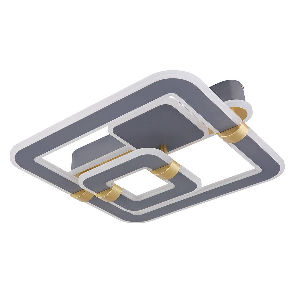 Deckenlampe LED Deckenlampe Schlafzimmerlampe dimmbar CCT Fernbedienung gold grau, 1x LED 2545lm 56 Watt warmweiß-kaltweiß 2700K-6000K, L 50 cm