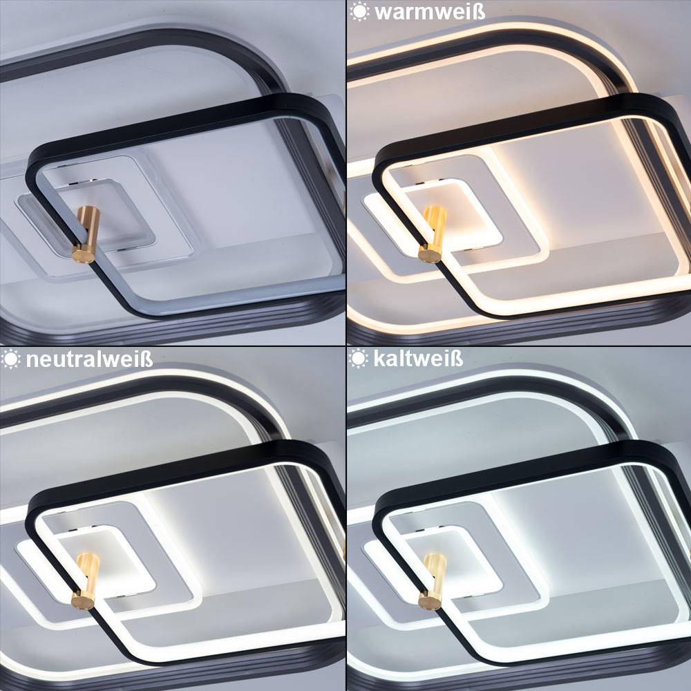 LED Deckenlampe Schlafzimmerlampe Wohnzimmerleuchte, Dimmbar Fernbedienung Nachtlicht Memory, 48W 2260lm 2700K-6000K warmweiß-kaltweiß, L 52 cm