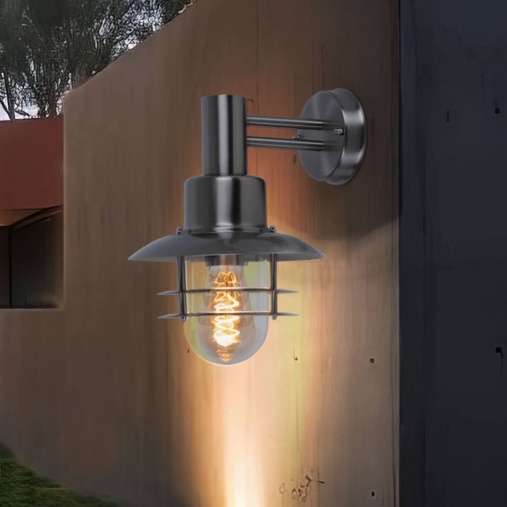 Außenlampe dimmbar Außenwandlaterne Gartenlampe RGB LED Wandleuchte, Edelstahl gebürstet, Smart, 1x 8,5W 806lm 2700-6500K, H 32,5 cm