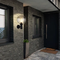 Außenlampe Edelstahl Wandleuchte Außen E27 Terrassenlampe Außen anthrazit, Glas rauch, 1x E27, LxBxH 26,5x25x37 cm Außenlampe Edelstahl Wandleuchte Außen E27 Terrassenlampe Außen anthrazit, Glas rauch, 1x E27, LxBxH 26,5x25x37 cm