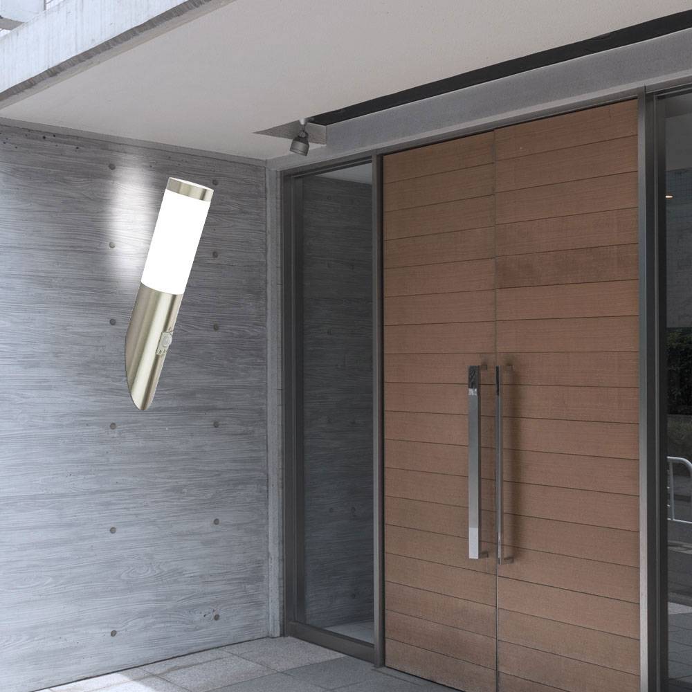 LED Außenlampe Wandleuchte mit Bewegungsmelder Edelstahl IP44 Außenbeleuchtung Außen Wandlampe Fackel Lampe