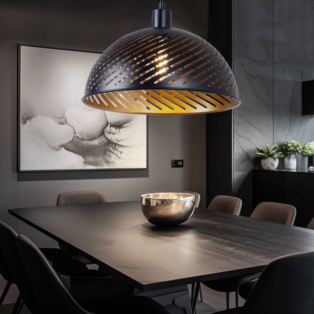 Pendelleuchte Esstischleuchte Hängelampe Landhaus Pendellampe Höhenverstellbar, schwarz gold, App Steuerung CCT, Smart RGB LED 15W 1300Lm 2700-6400K