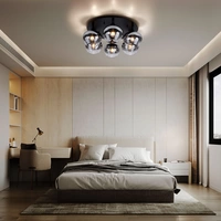 Deckenlampe Rauchglas Deckenleuchte Esszimmerleuchte rund Glaskugel Schlafzimmer, Metall schwarz, 6x E27, DxH 65x25,5 cm Deckenlampe Rauchglas Deckenleuchte Esszimmerleuchte rund Glaskugel Schlafzimmer, Metall schwarz, 6x E27, DxH 65x25,5 cm