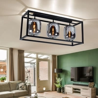 Deckenlampe Glasleuchte 3 flammig Glasschirm rauchfarben Deckenleuchte rund schwarz Wohnzimmerlampe, Metall Glas, schwarz, 3x E14, LxH 77x32,5 cm Deckenlampe Glasleuchte 3 flammig Glasschirm rauchfarben Deckenleuchte rund schwarz Wohnzimmerlampe, Metall Glas, schwarz, 3x E14, LxH 77x32,5 cm