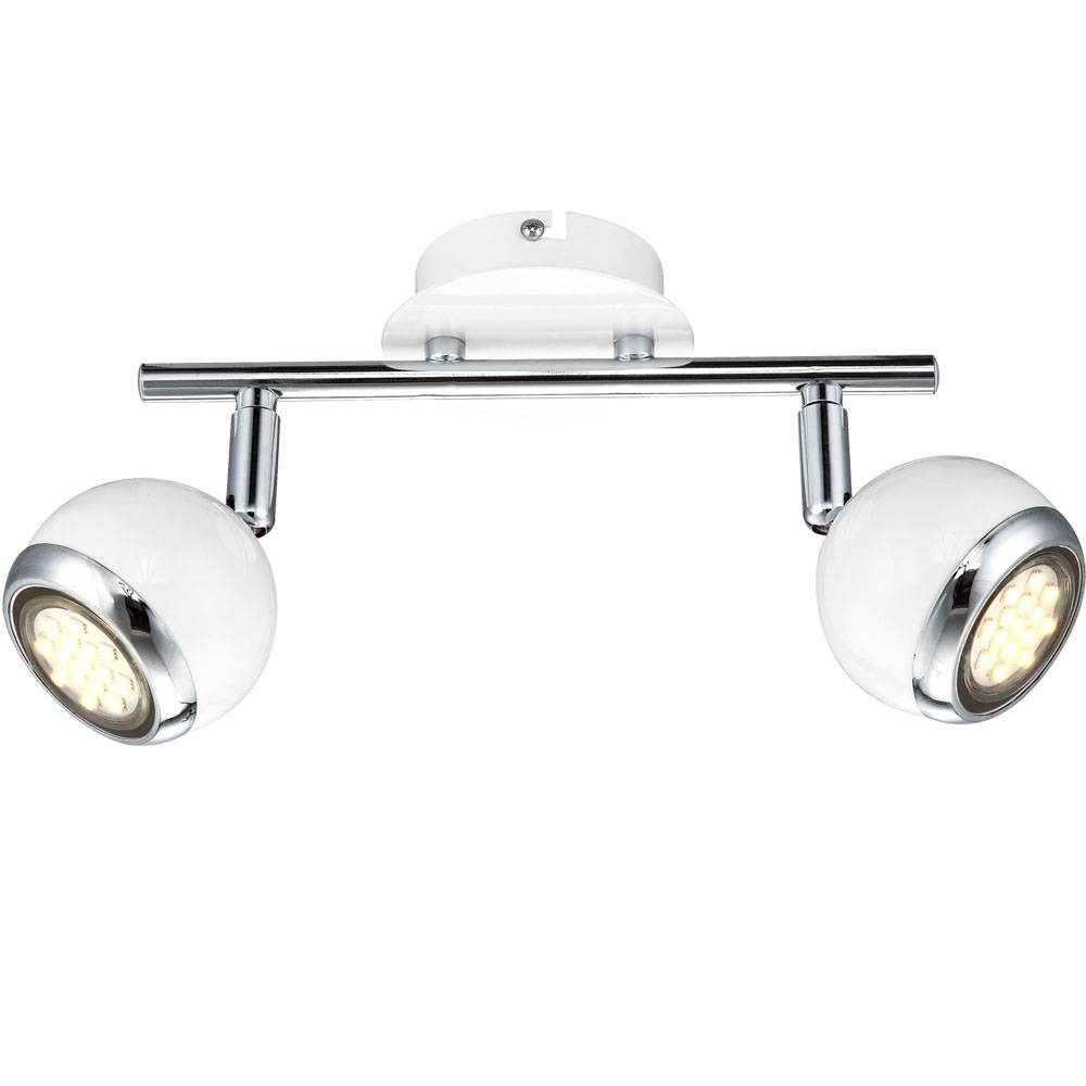 Deckenspot schwenkbar Deckenlampe Wohnzimmer Strahler Deckenleuchte 2-Flammig weiß, Metall, 2x GU10 LED 2,5W 200Lm warmweiß, LxH 25x15 cm