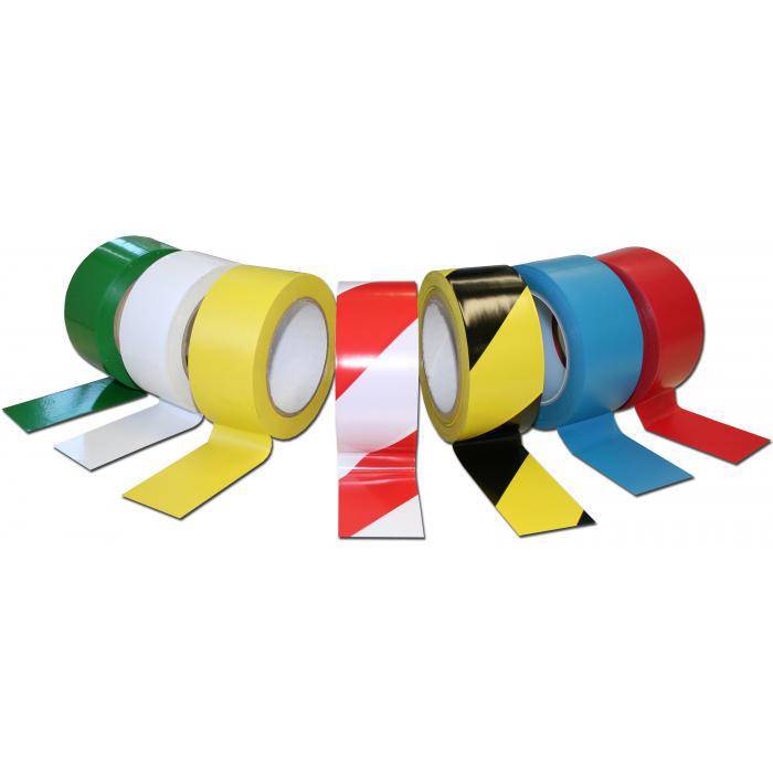 Bodenmarkierungsband - selbstklebend - 33 m lang - Farbe rot-weiß - Breite 50 mm