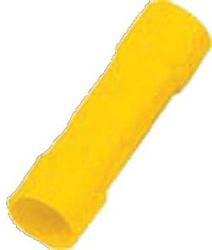 Ein heller gelber, zylindrischer Schaumstoffroller, der vor einem weißen Hintergrund isoliert ist und typischerweise für Muskeltherapie und Bewegung verwendet wird.