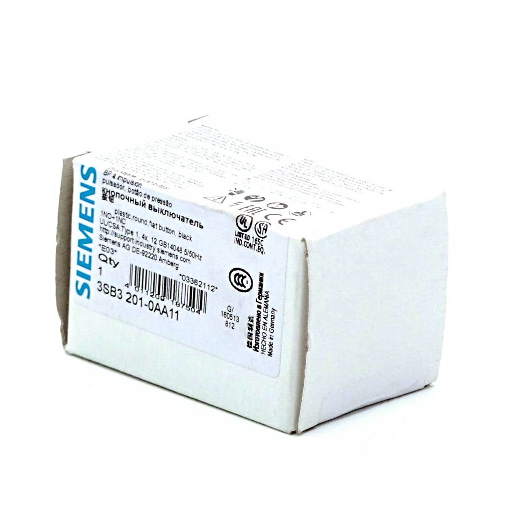 Siemens 3 Stück Drucktaster schwarz (3SB3201-0AA11)