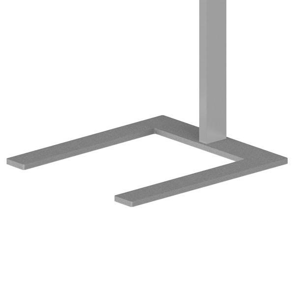 Ein Metallunterstützungsständer mit einer U-förmigen Basis, entwickelt für Stabilität und Gewichtsverteilung, geeignet zum Halten verschiedener Strukturen.