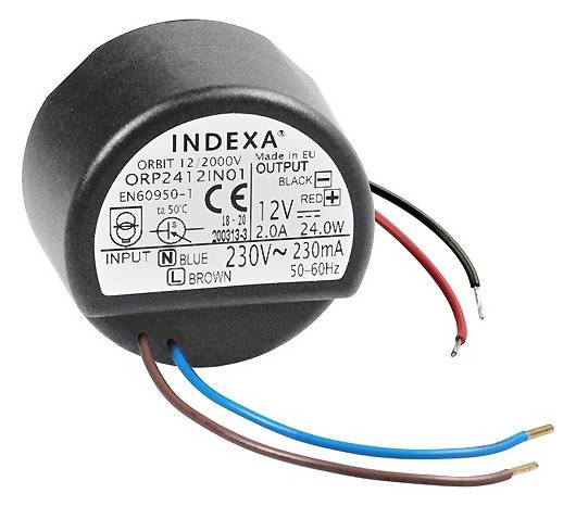 1St. Indexa 32163 Unterputz-Netzgerät 12V DC, 2 A, IP64, 12 Volt 2000mA Netzteil für UP-Dose ORBIT-12/2000V...
