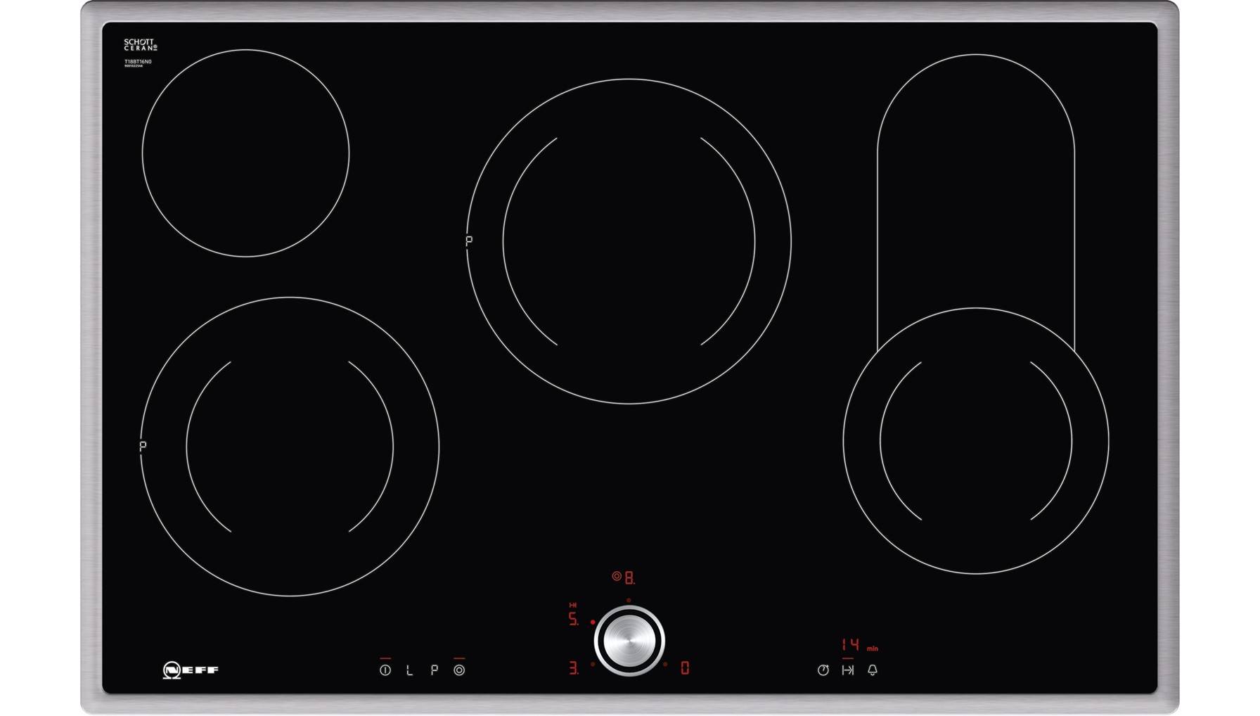 T18BT16N0 TBT1816N Freistehendes Kochfeld schwarz