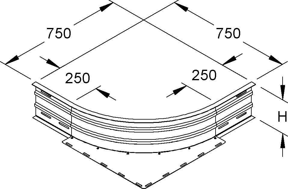 Niedax Eckanbaustück WAER 200
