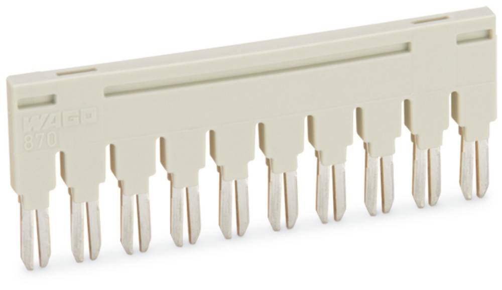 Ein beiger elektrischer Steckverbinder mit mehreren nach unten ragenden Metallstiften, der zum Verbinden von Schaltungskomponenten in elektronischen Geräten entwickelt wurde.