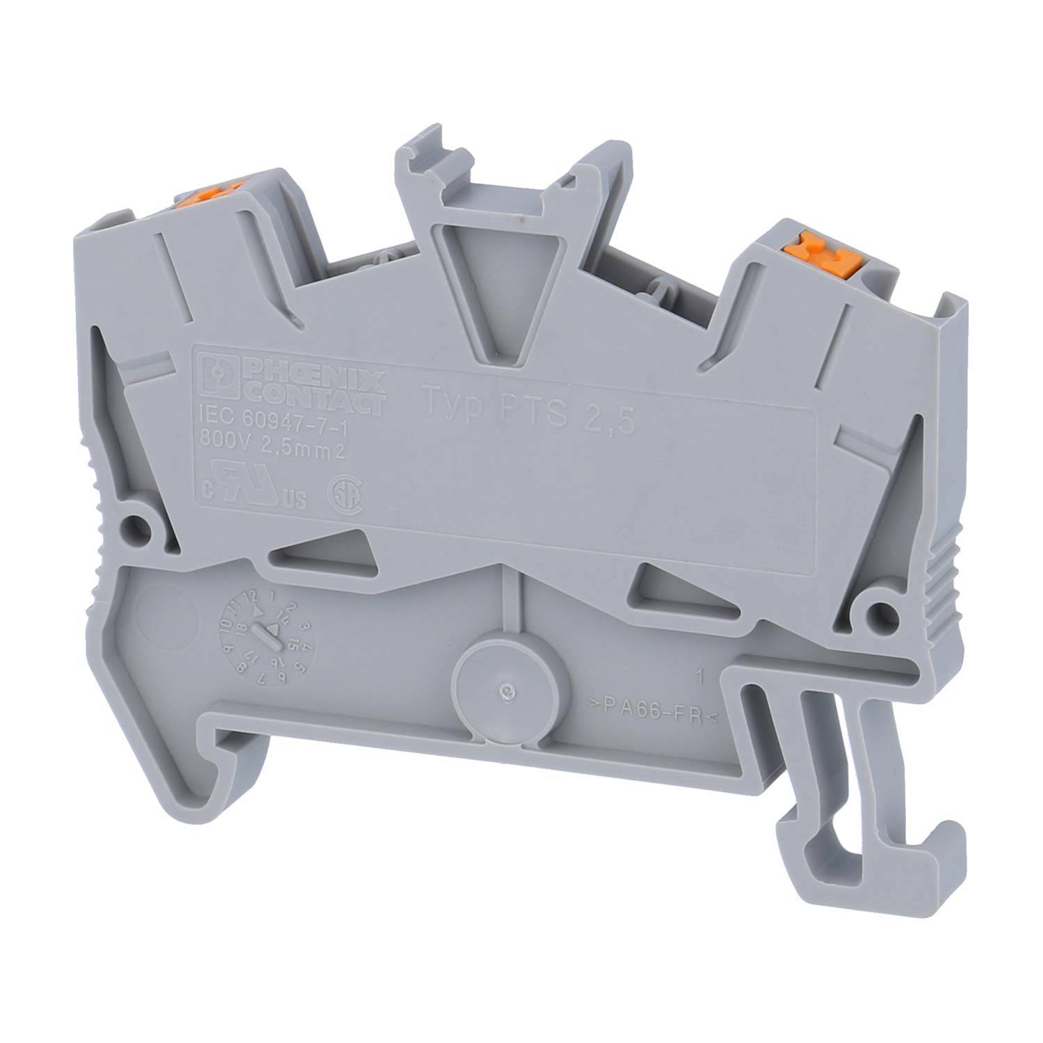 Phoenix Contact Durchgangsklemme PTS 2,5 Push-In-Anschluss Nennspannung 800V Kurzzeitstrom 0,30kA - 1 Stück