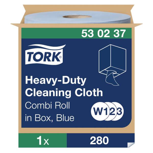 Tork 530237 extra Starke Reinigungstücher 1-lagig, Vliesstoff, blau,