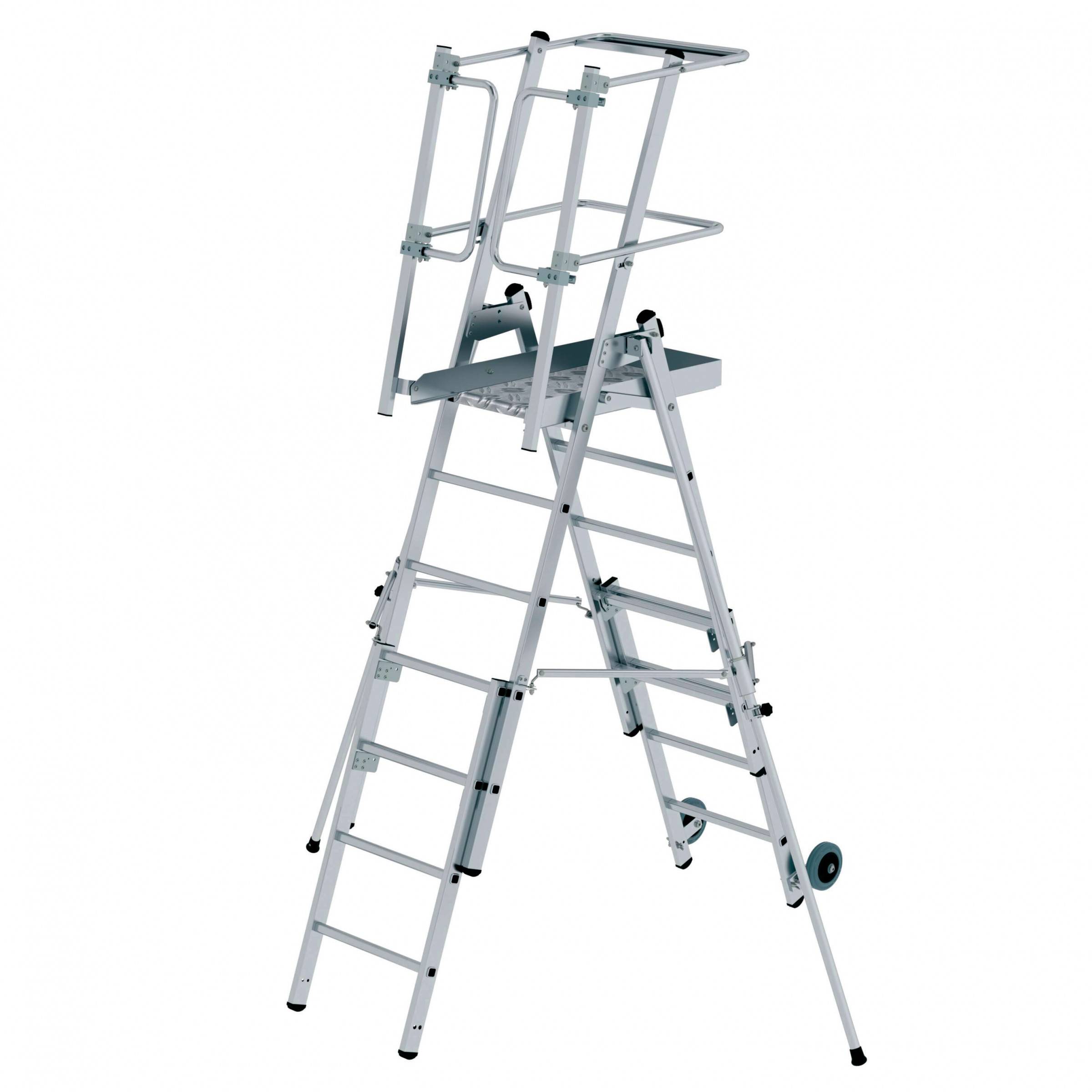 MUNK Plattformleiter FlexxStep 5 Sprossen mit Teleskopaufsatz plus 3 Sprossen