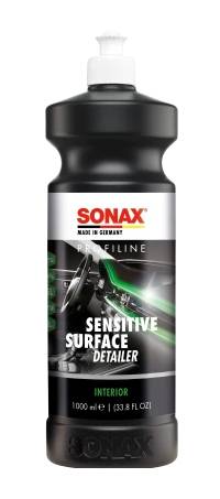 Flasche SONAX Profiline Sensitive Surface Detailer für die Innenraumpflege, 1000 ml (33,8 fl oz), vorne gezeigt.