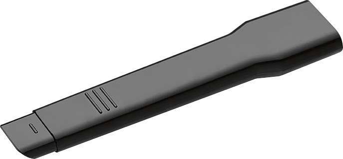 Ein flaches, schwarzes Plastik-Hebelwerkzeug mit gerilltem Griff, das typischerweise verwendet wird, um elektronische Geräte sicher zu öffnen, ohne Schäden zu verursachen.