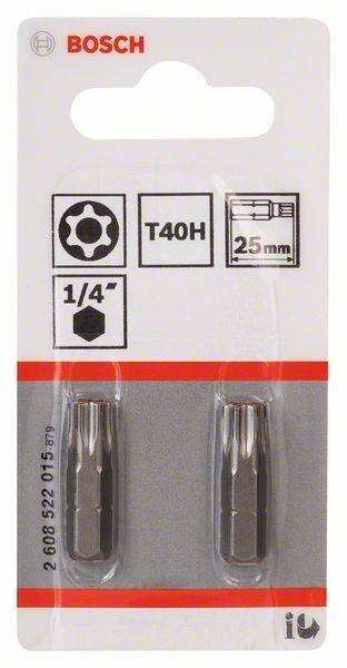 T40H Sechskant-Schraubendreher-Bits, 25 mm lang, 1/4