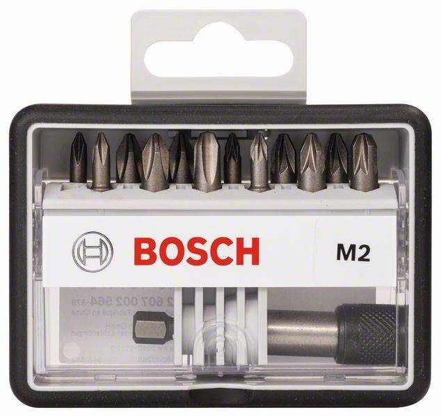 Eine Schachtel mit Bosch-Schrauberbit-Einsätzen mit der Bezeichnung 