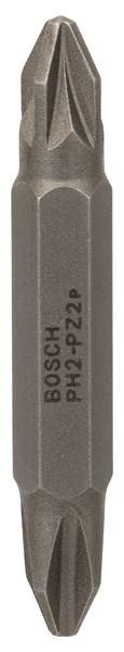 Eine Nahaufnahme eines grauen Metalwerkzeugs mit eingraviertem Text 'BOSCH PH2-PZ2'.