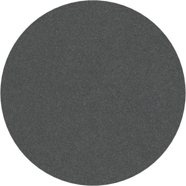 Ein schlichter, dunkelgrauer Kreis auf weißem Hintergrund, möglicherweise als abstraktes oder minimalistisches Gestaltungselement dargestellt.