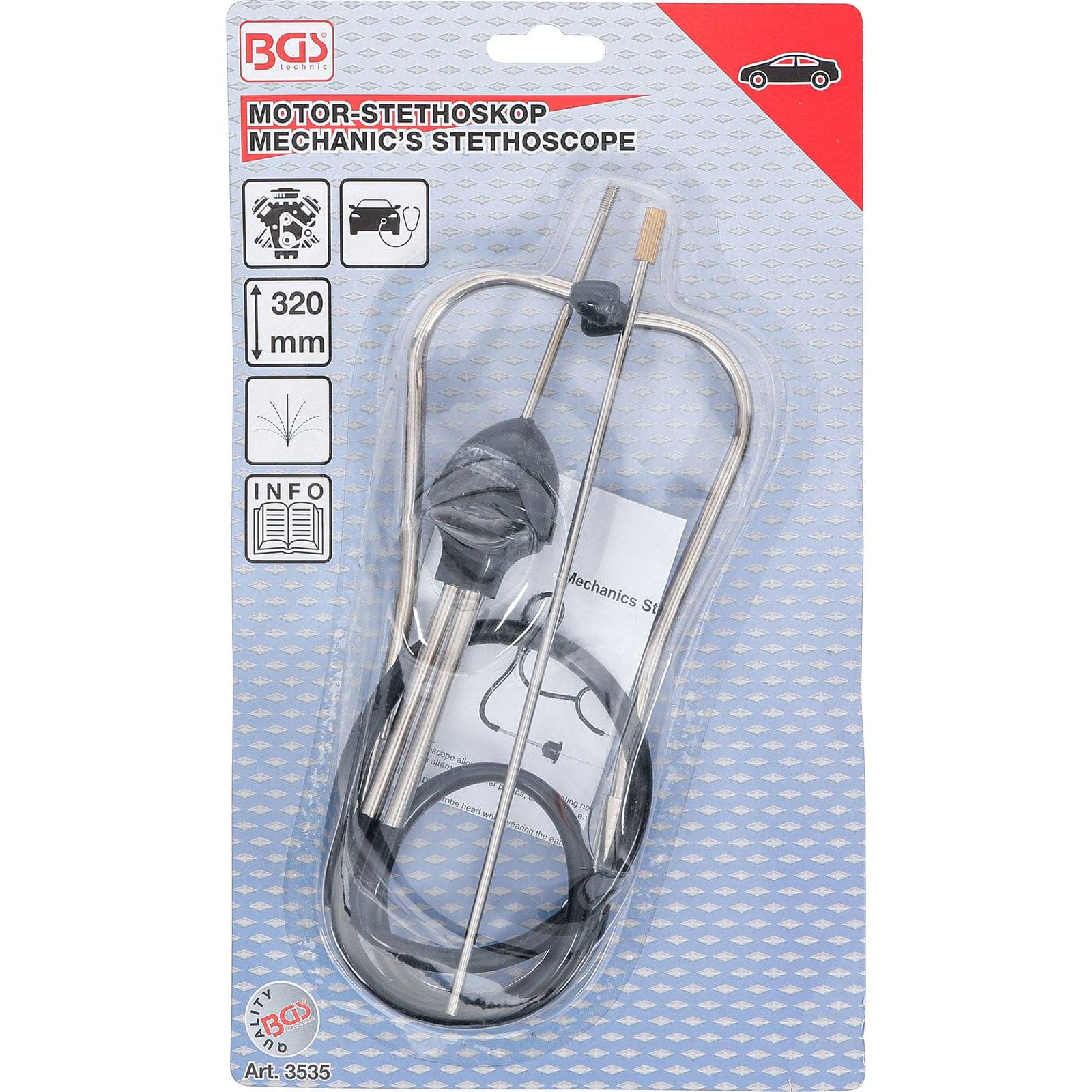 Mechaniker-Stethoskop in Verpackung, mit der Aufschrift 