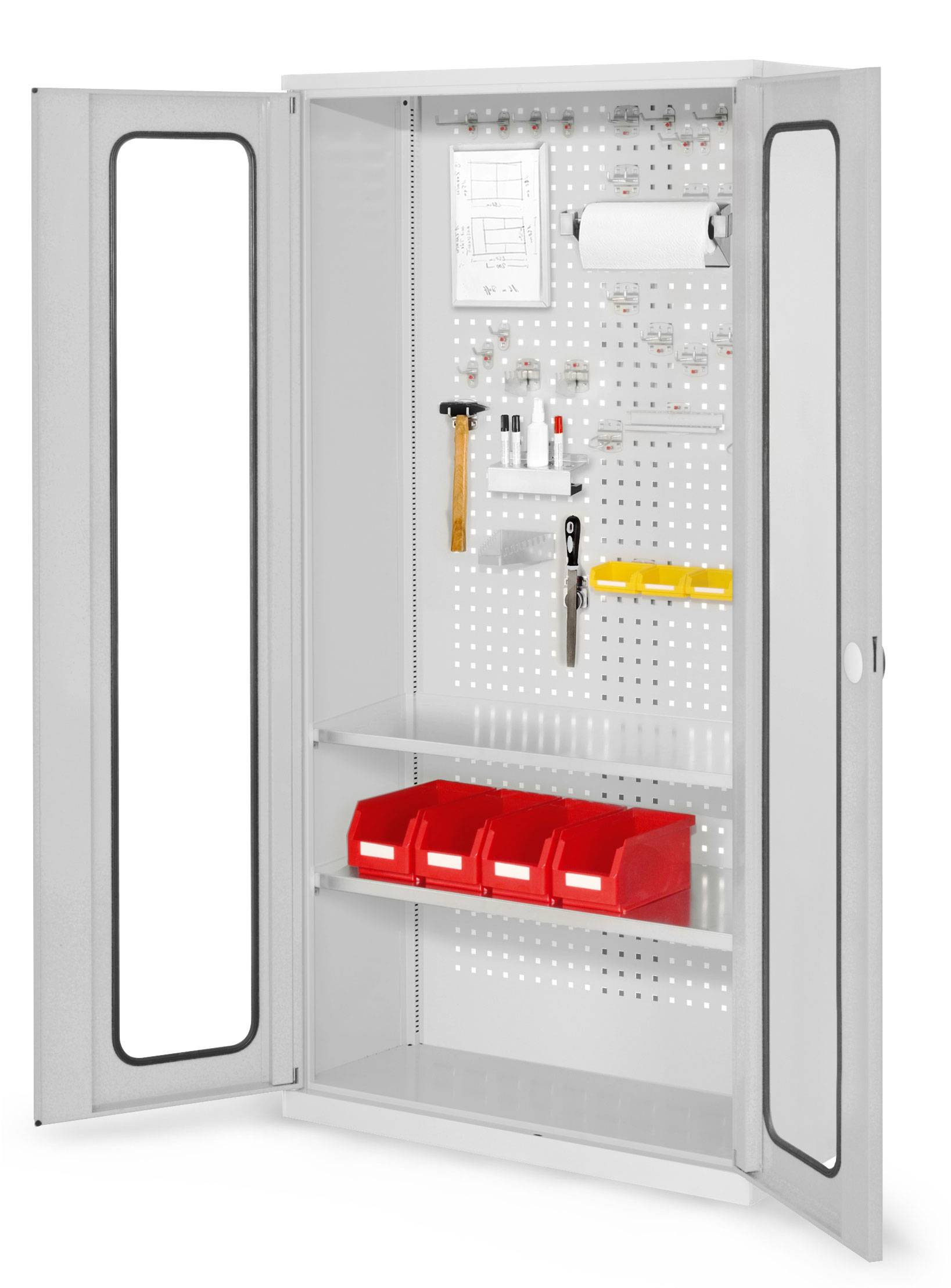 Kappes ®RasterPlan Werkzeugschrank 1950x1000m Modell 5 Tiefe 410mm Sichtfenstertüren lichtgrau