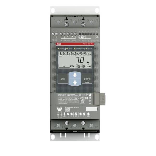 Digitale Relaisanzeige mit der Anzeige '7.0 A' und verschiedenen Steuerungstasten. Wird zur Überwachung elektrischer Stromkreise verwendet.