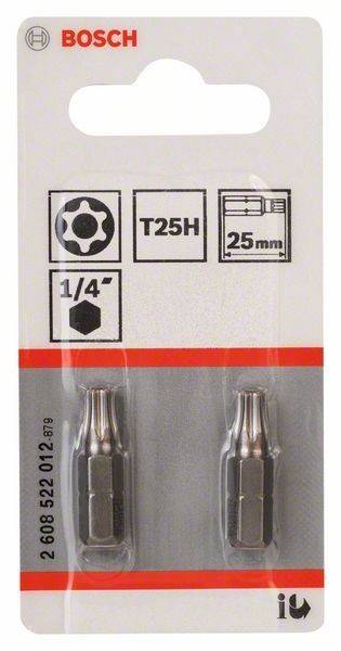 Schraubendreher-Bits-Pack, enthaltend T25H Stern-Bits, 25mm Länge, mit 1/4 Zoll Aufnahme.