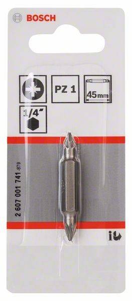 Silber-Schraubendrehe-Bit, beschriftet mit PZ 1, 45mm, passend für 1/4