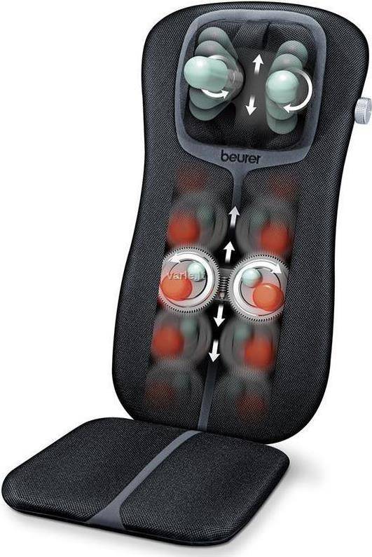 Beurer MG 254 Shiatsu-Sitzauflage, Nackenmassage, Massage des gesamten Rückens, schwarz/grau (MG 254)