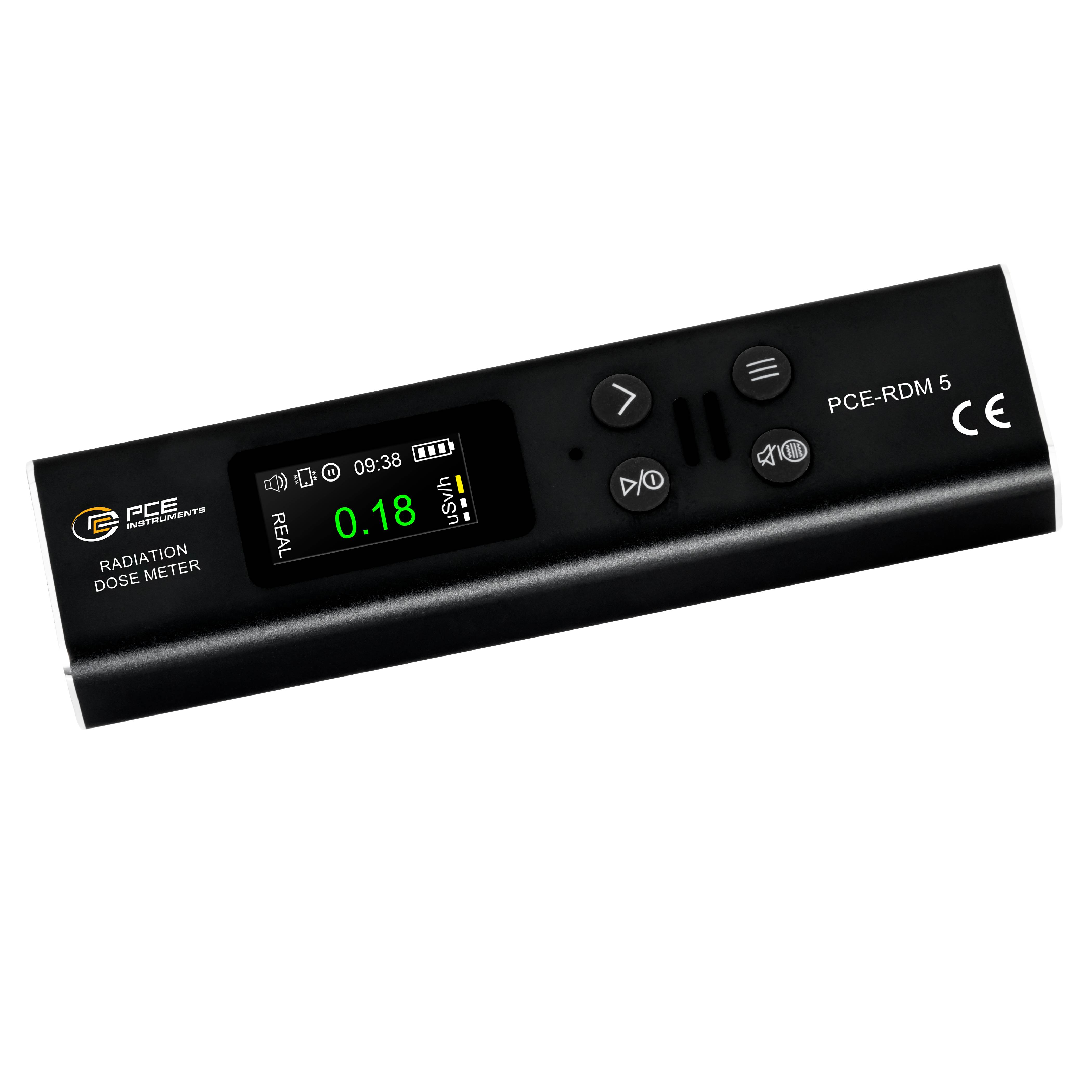 PCE Instruments Strahlen Dosimeter PCE-RDM 5 |ß-, y- und Röntgenstrahlung |9.999 µSv/h |Alarm |Echtzeit |USB-C |IP20