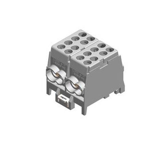 Darstellung eines zweireihigen Klemmenblocks mit zehn Anschlusspunkten für elektrische Verbindungen.