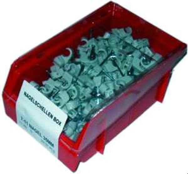 SWG Nagelschellenbox 250Stck 7-11mm Grau Nagel 35mm