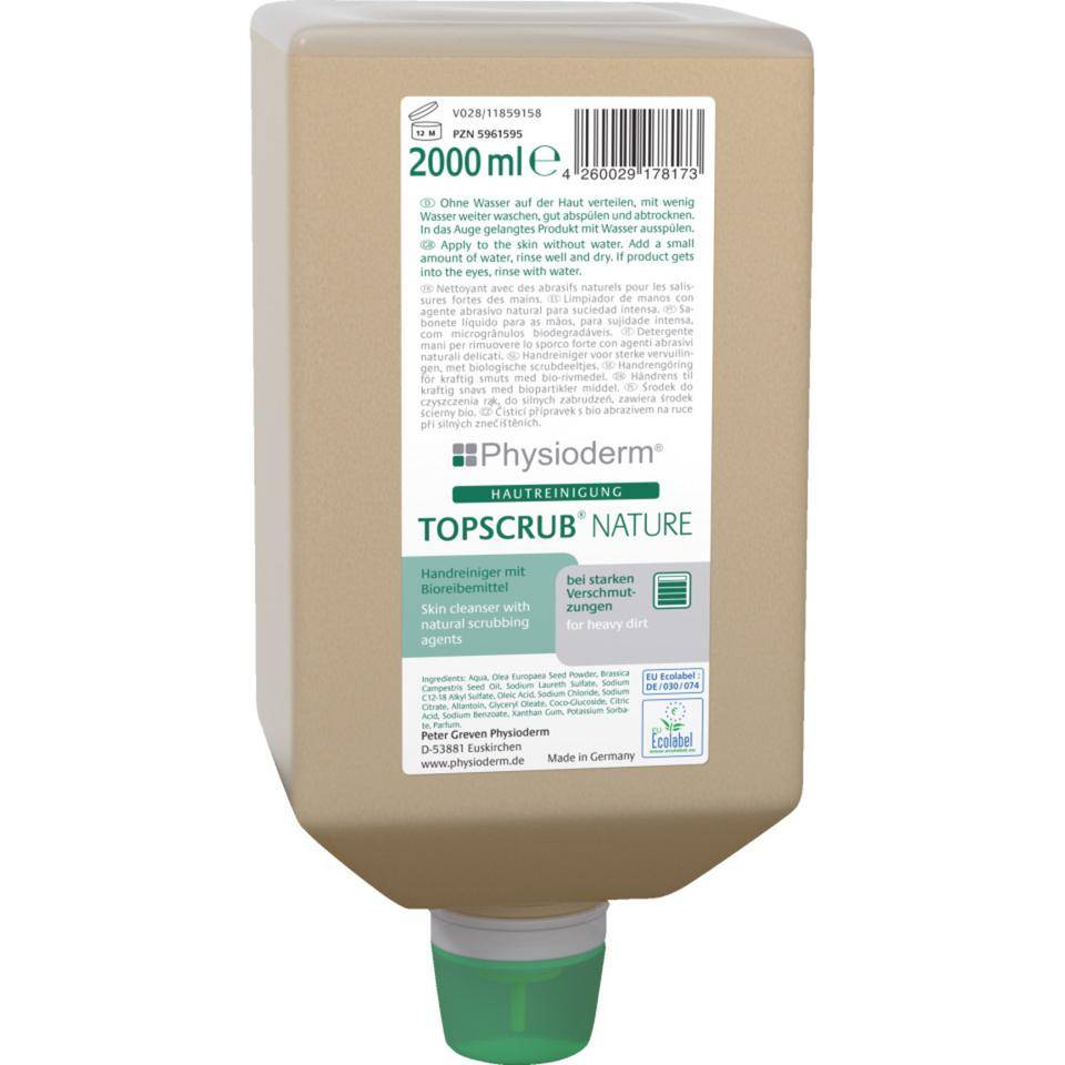 Physioderm TOPSCRUB® NATURE,starke Verschmutzungen,Naturreibemittel,2000ml/VFL