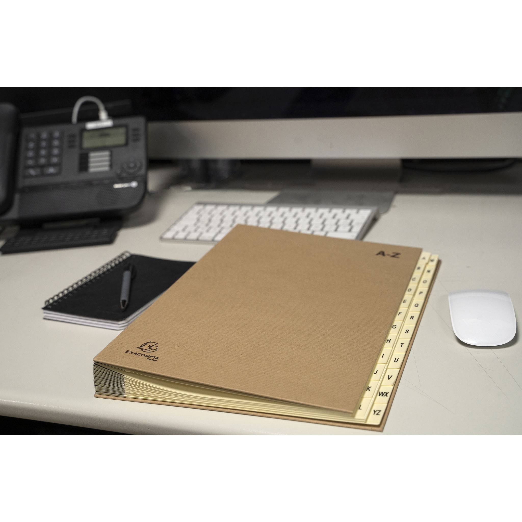 Exacompta Ordnungsmappe mit 24 Fächern von A-Z Kraft, A4, Kraft braun, 22229E