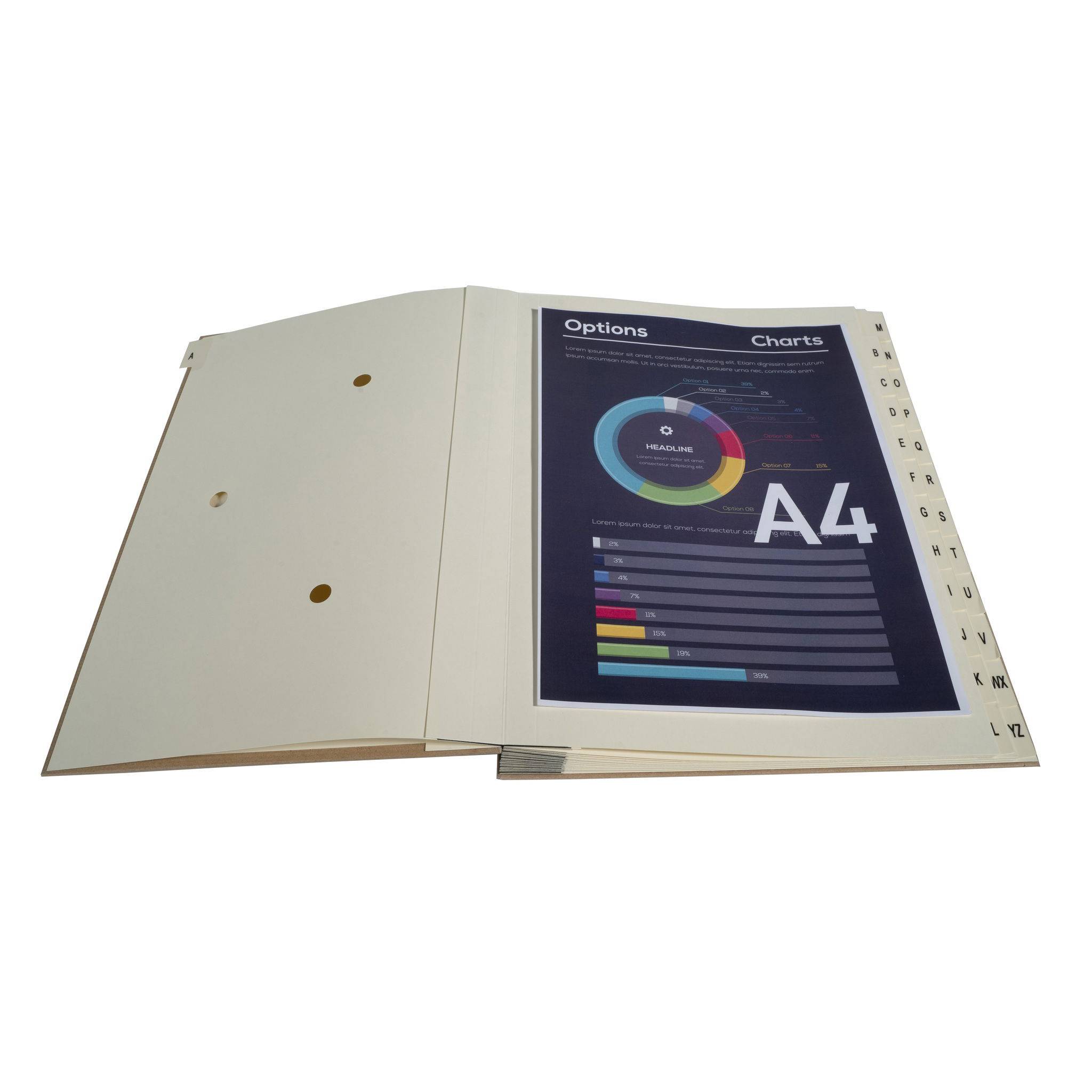 Exacompta Ordnungsmappe mit 24 Fächern von A-Z Kraft, A4, Kraft braun, 22229E