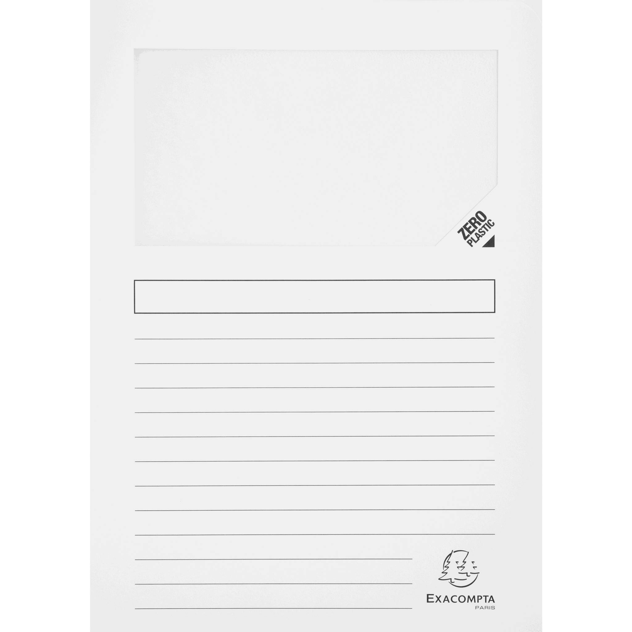Exacompta Pack 100 Fenstermappen, A4, 160g, plastikfrei - Weiß - 50151E