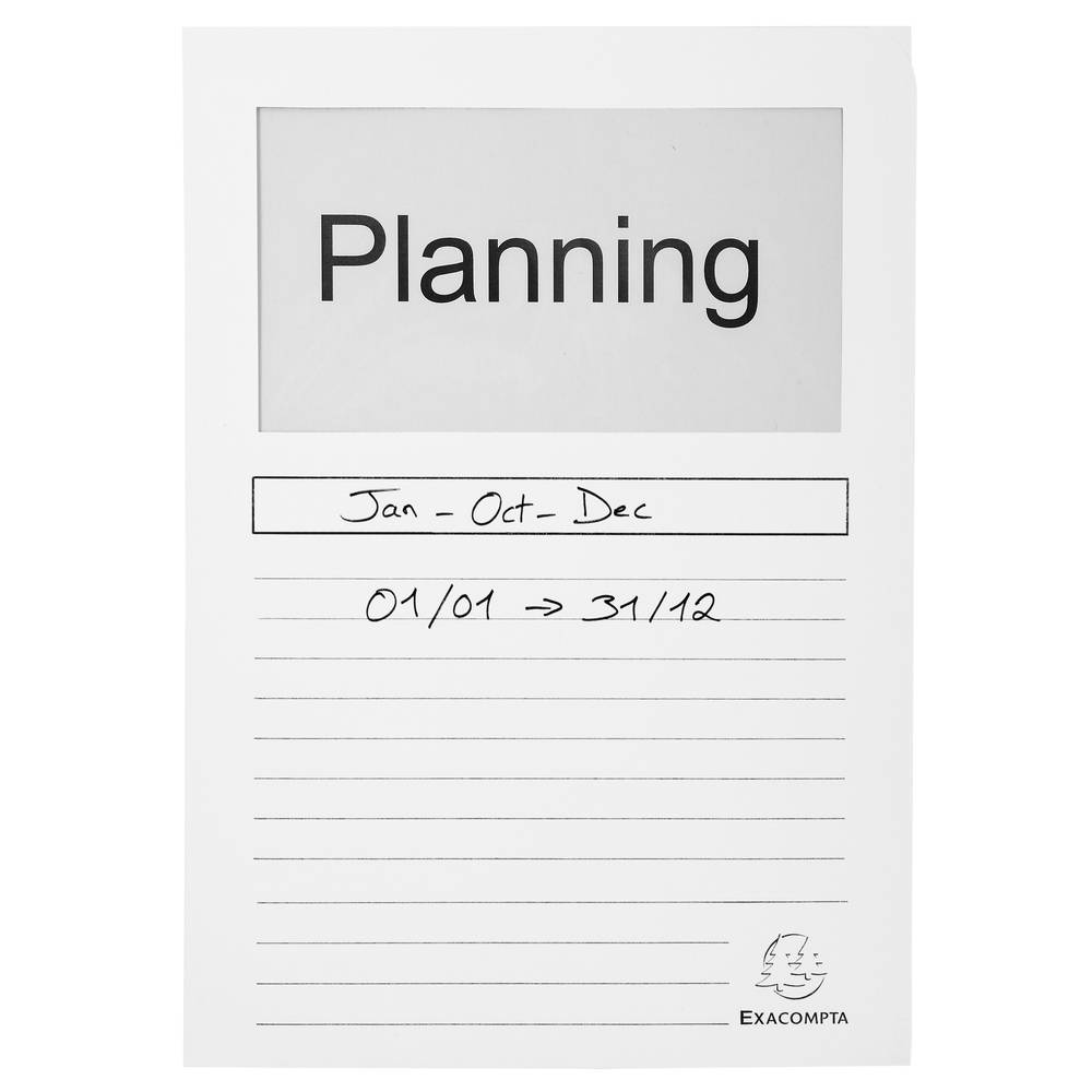 Exacompta Pack 100 Fenstermappen, A4, 160g, plastikfrei - Weiß - 50151E