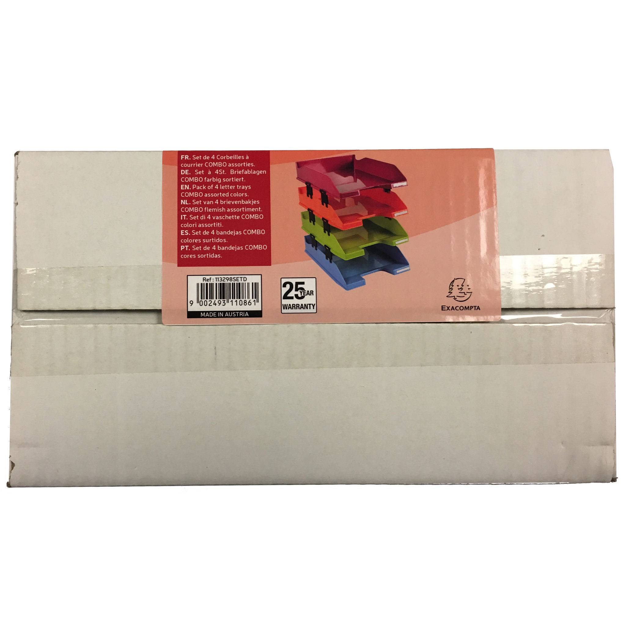 Exacompta Set mit 4 Briefablagen COMBO MIDI, Iderama - sortiert - 113298SETD