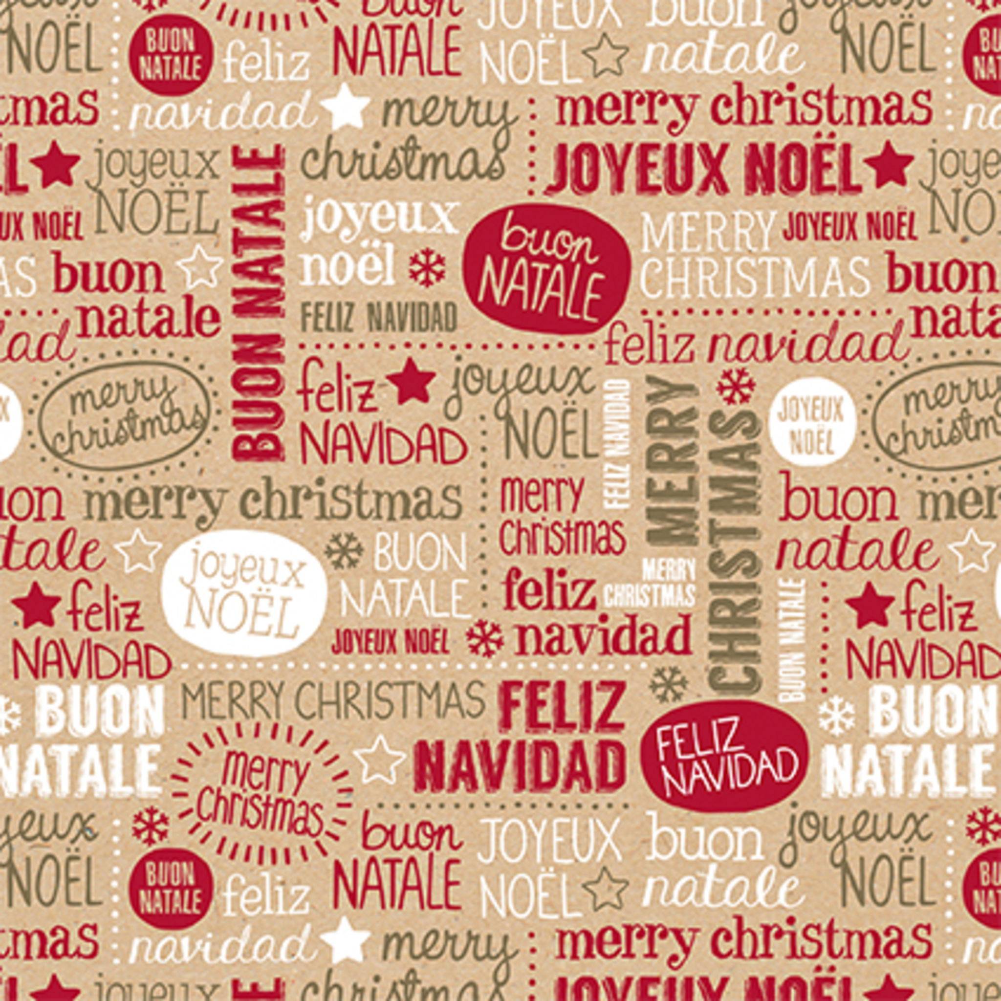 Clairefontaine Geschenkpapierrolle Kraft 50x0,70m Weihnachten Mehrfarbig 223811C