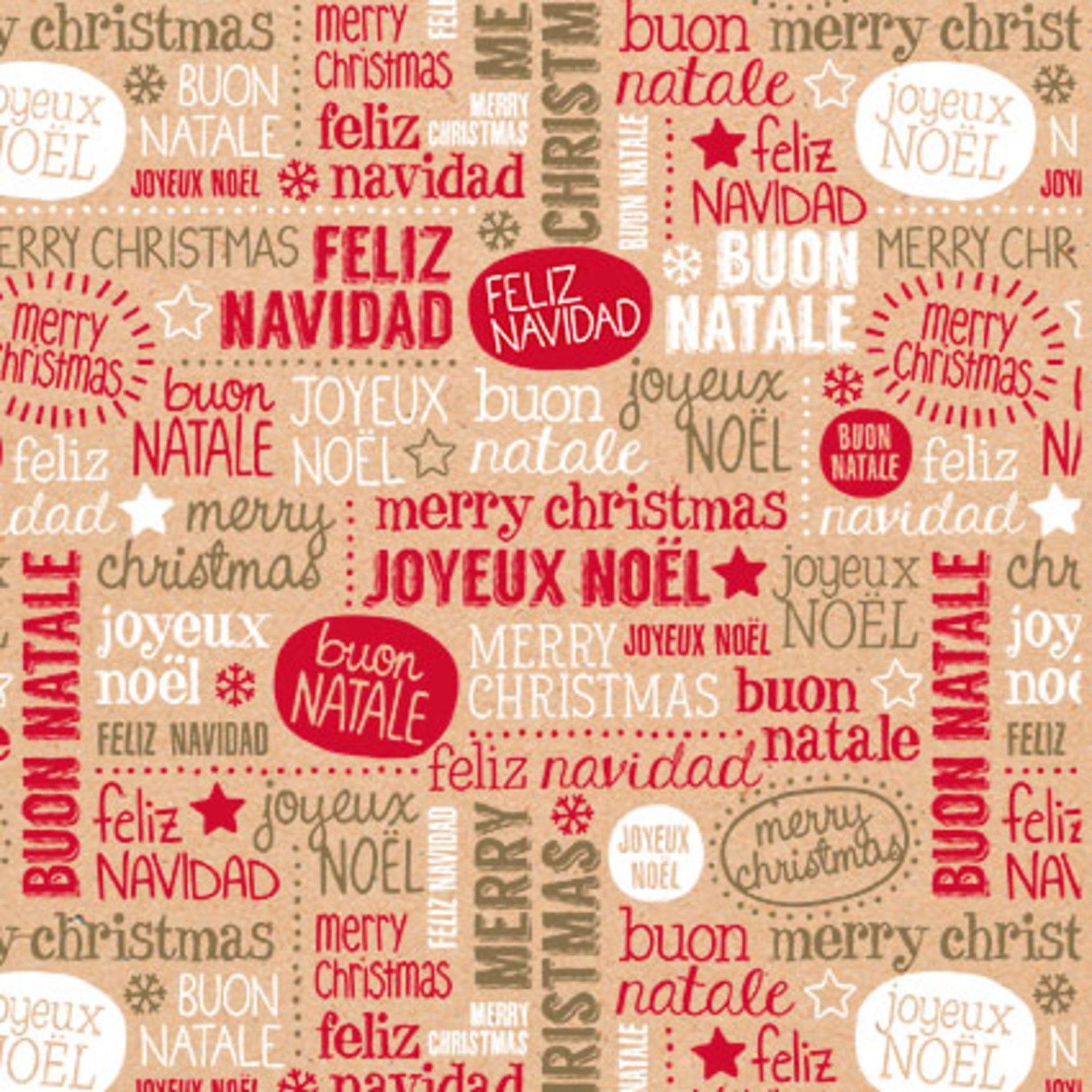 Clairefontaine Geschenkpapierrolle Kraft 50x0,70m Weihnachten Mehrfarbig 223811C