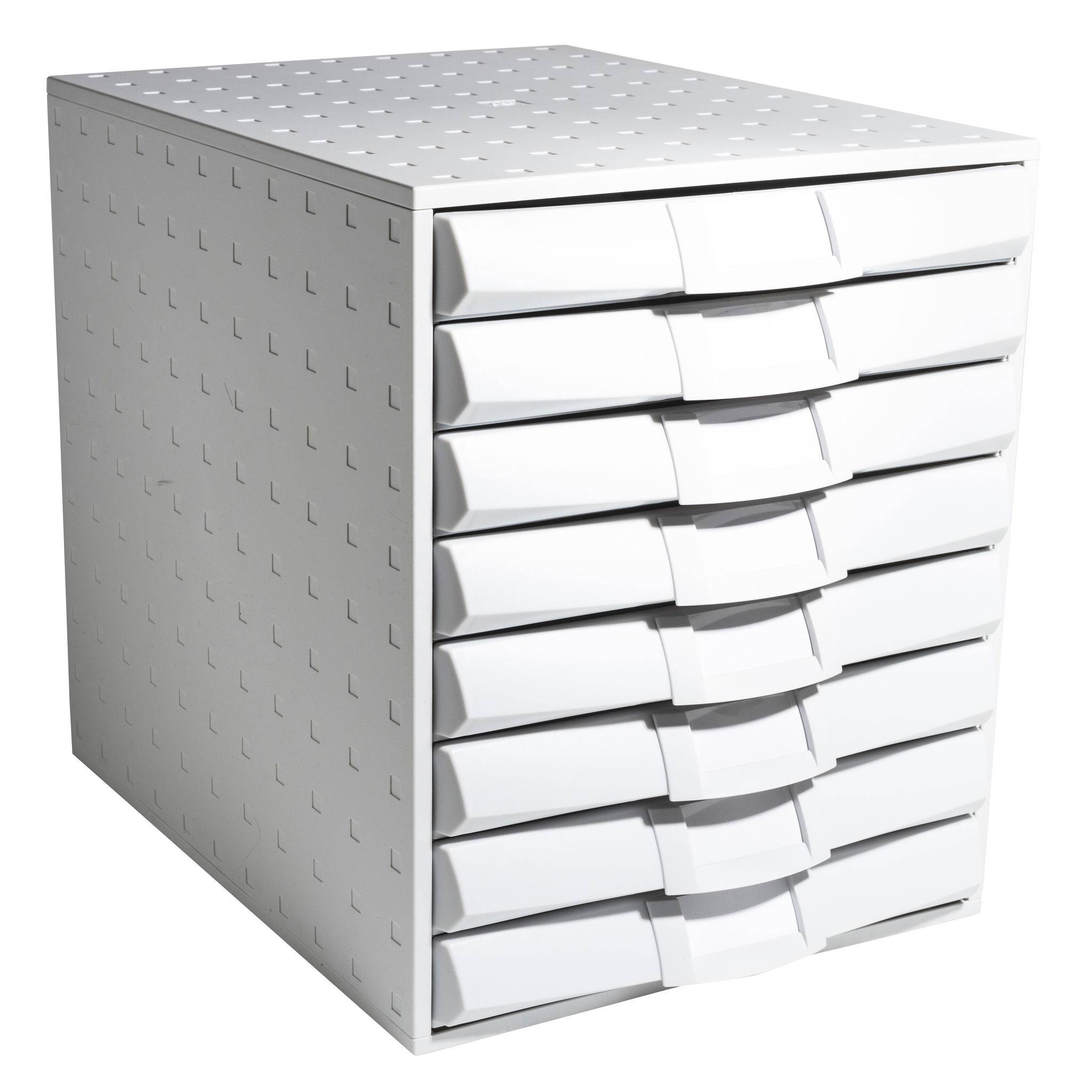Exacompta Schubladenbox The System 8 8 geschlossene Schubladen Lichtgrau 226040D