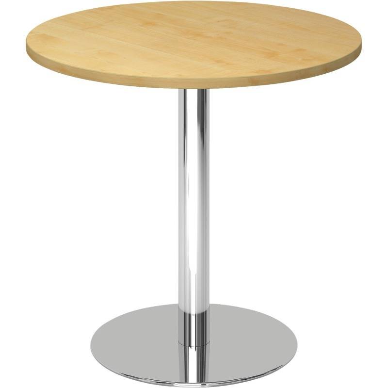HAMMERBACHER Besprechungstisch MEETING, rund, Ø 800 mm, Säulenfuß verchromt, Ahorn-Dekor